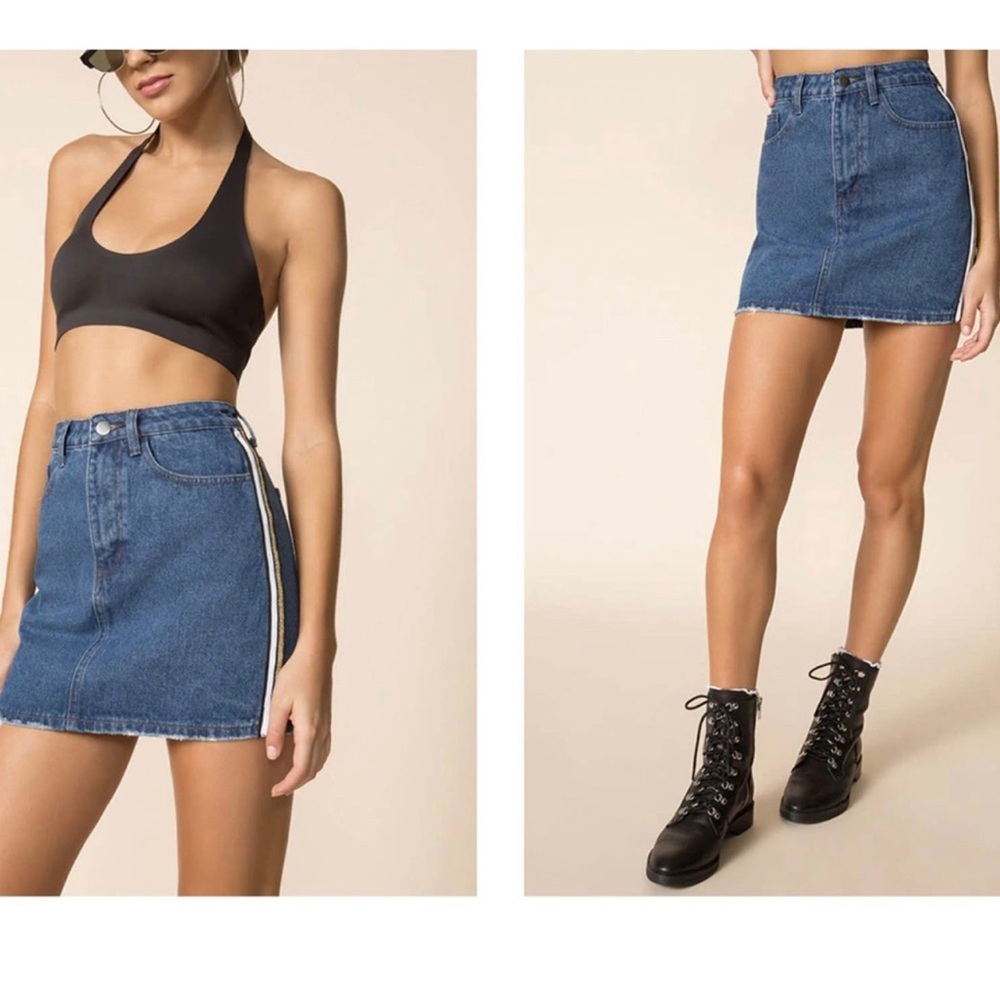 Superdown Blue A-line Mini Skirt Casual